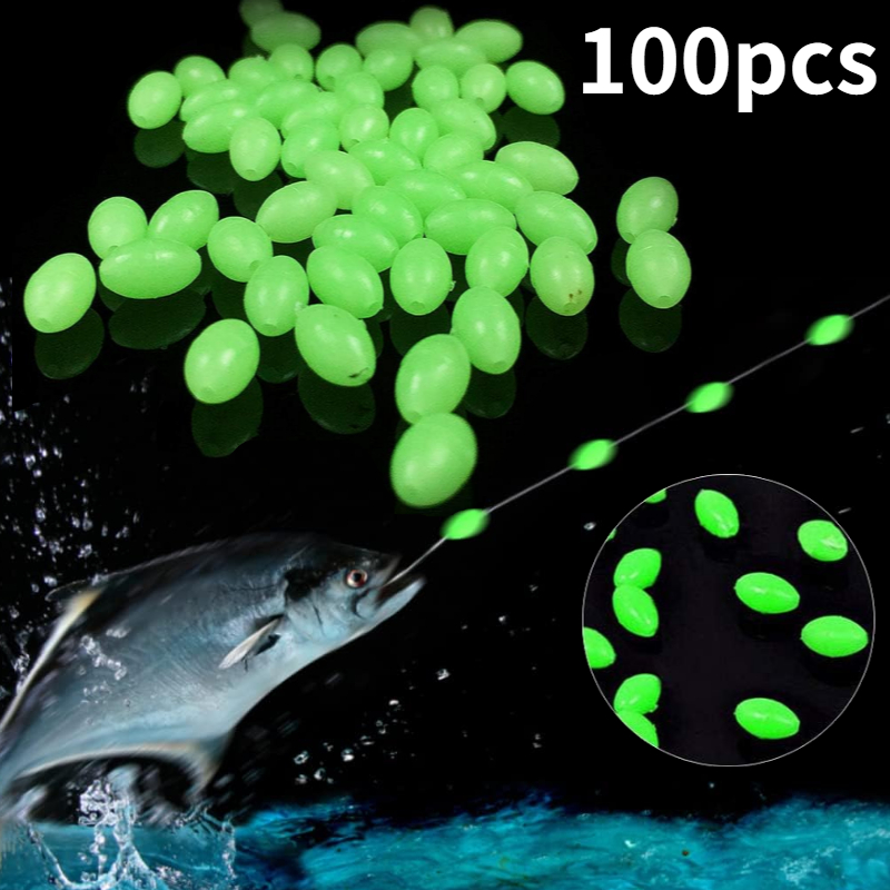 Fishing Equipment Tools - 100pcs/lot Oval Night Luminous Fishing Beads