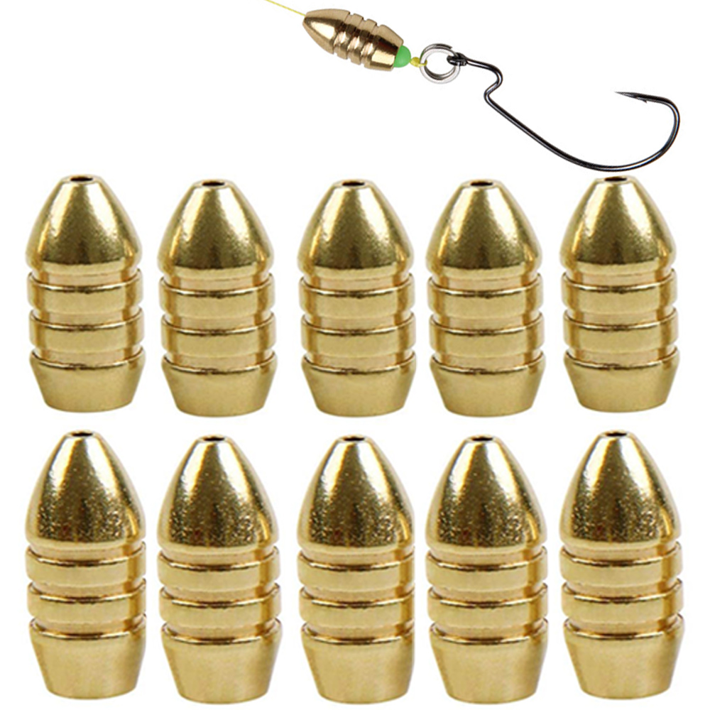 Trout Fishing Lure - 10Pcs Brass Fishing Weight Copper Bullet