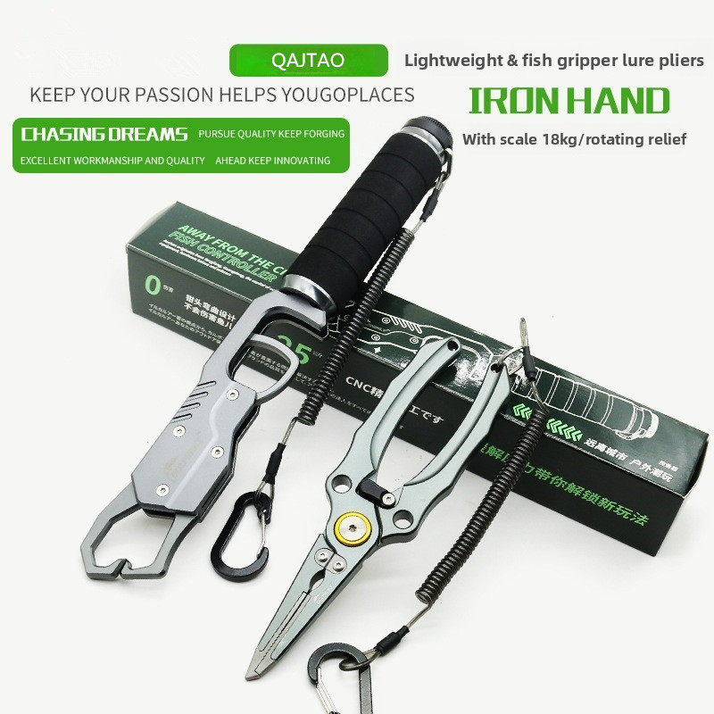 Fishing Equipment Tools - Lightweight Aluminum Fish Gripper With Scale