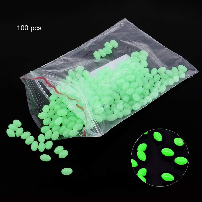 100pcs/lot Oval Night Luminous - đánh giá và giá Fishing Equipment Tools