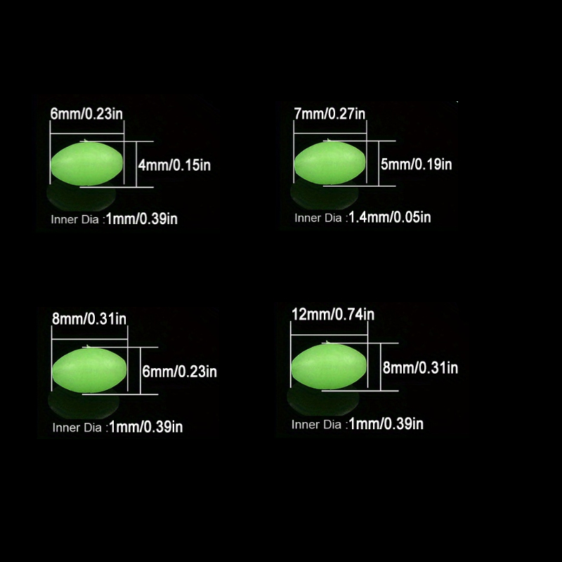 100pcs/lot Oval Night Luminous - đánh giá và giá Fishing Equipment Tools